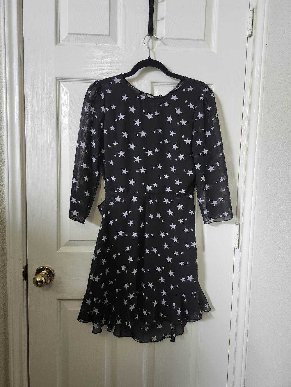 Nasty Gal Blacl White Star Ruffle Mini Dress Us 4